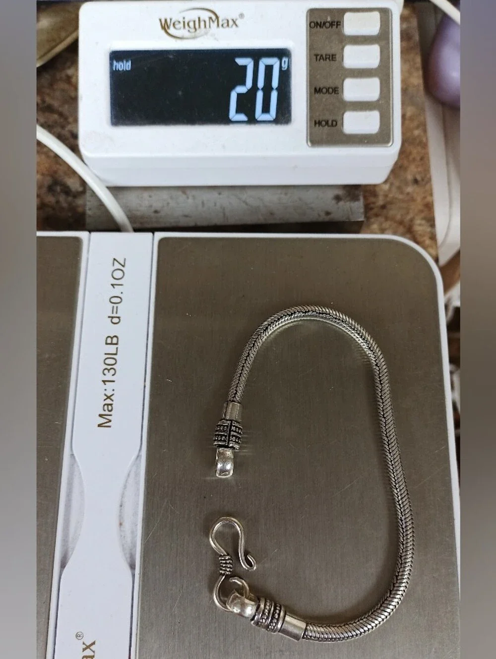 SALE! Unisex .925 Stamped Silver Snake Chain Bracelet 8/8.5